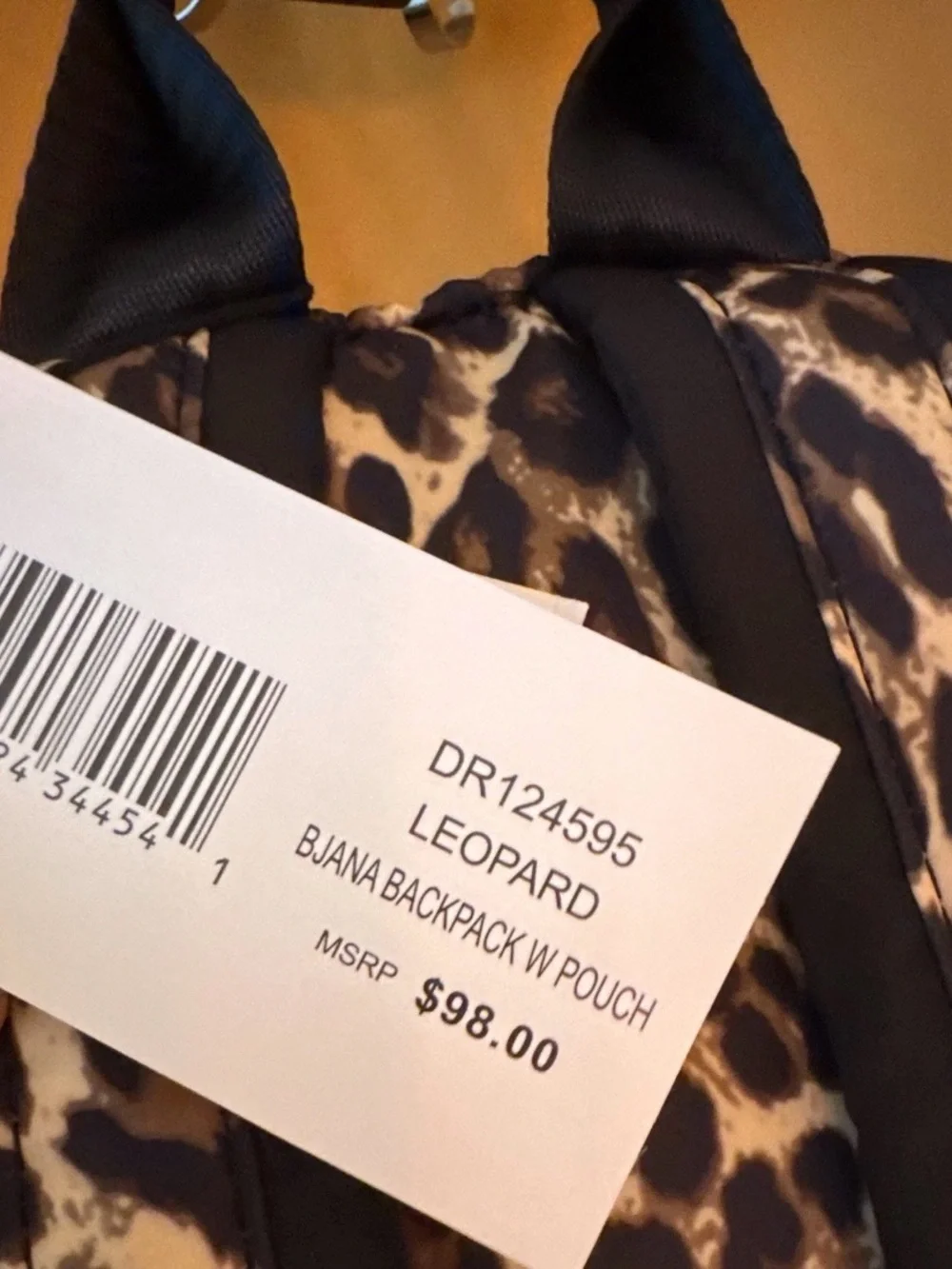 Steve Madden Brown Tan and Black Leopard Print Backpack
